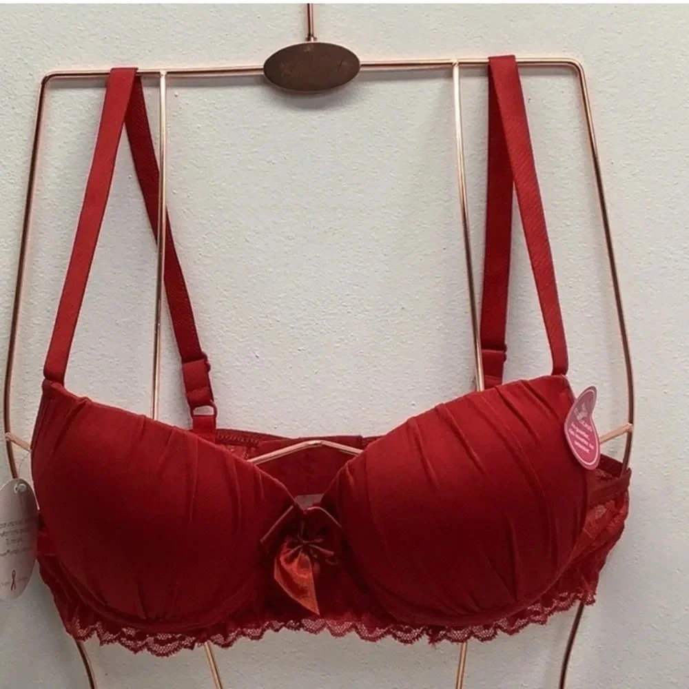 NWT SEXY FEMININE LACE PUSH UP BRA MEDIUM & LARGE